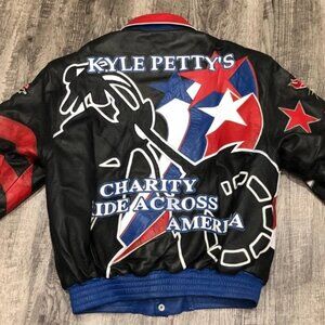 Jeff Hamilton Kyle Petty Charity Ride Leather Jacket SZ Medium